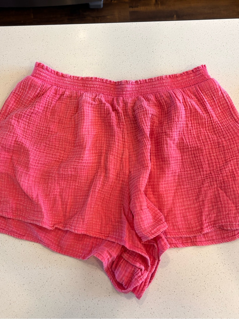 aerie Pink Crinkled Gauze Lounge Shorts